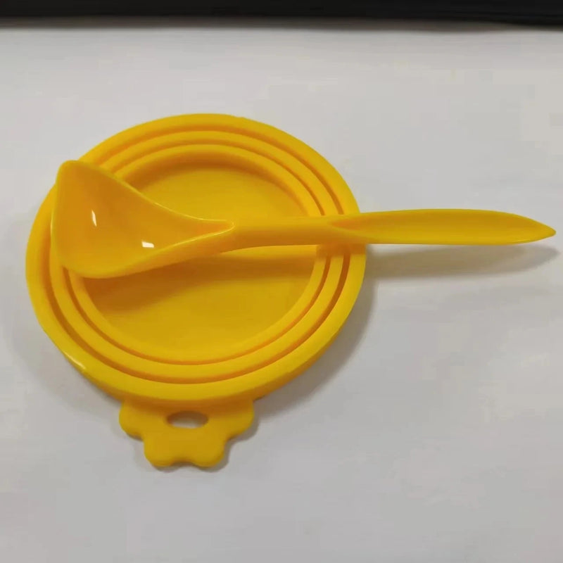1set Reusable Silicone Pet Can Lid & Spoon Set, Universal Silicone Food Covers Fit Most Dog Cat Cans, Pet Supplies.