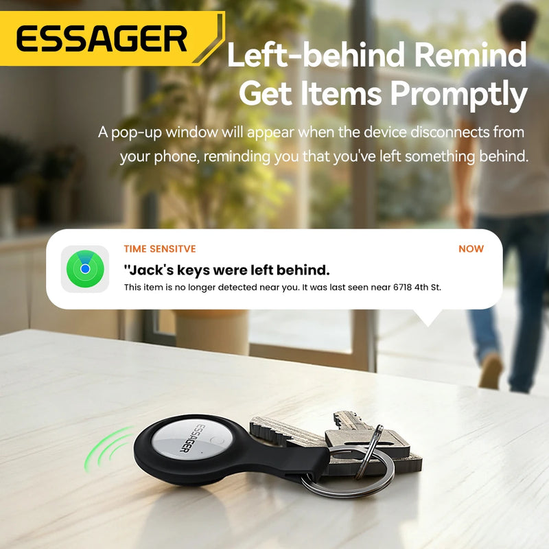 ឧបករណ៍តាមដានសុវត្ថិភាព ESSAGER SmartTag ជាមួយ IP Find My Bluetooth GPS Locator សម្រាប់ iPhone កាបូប សោ វ៉ាលី សត្វចិញ្ចឹម ឧបករណ៍ប្រឆាំងការបាត់បង់