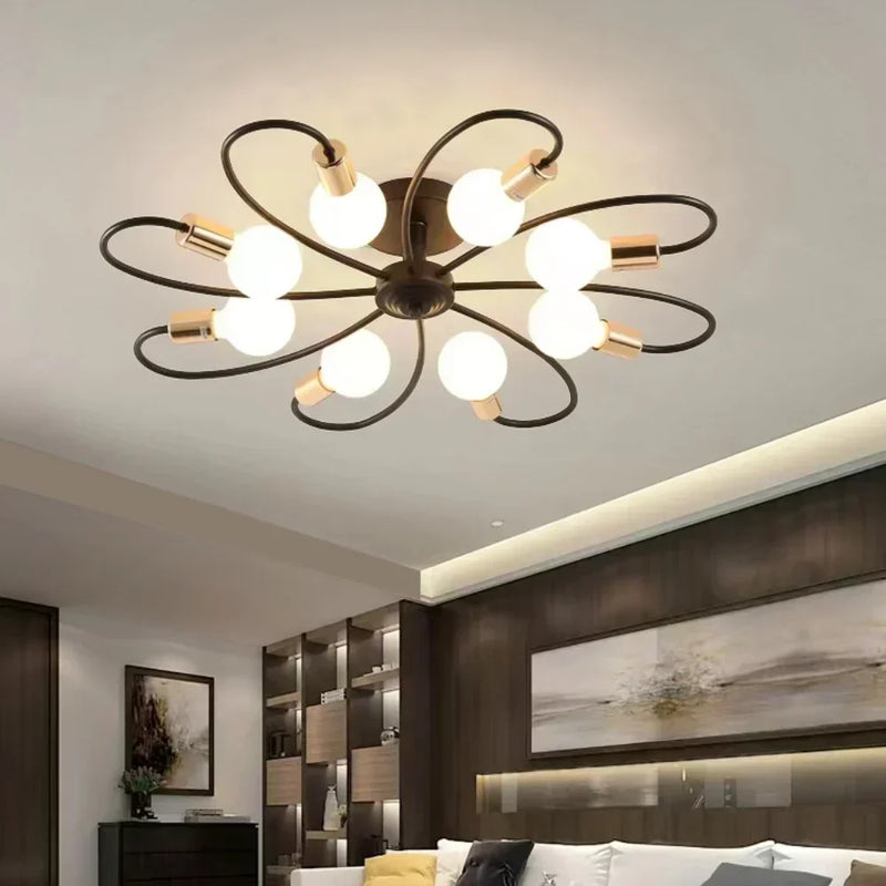 ចង្កៀង JOYINLED ដែកតូចបំផុត E27 3 ក្បាល ចង្កៀង LED បែបណ័រឌីក ចង្កៀងព្យួរ បន្ទប់ទទួលភ្ញៀវ បន្ទប់គេង បន្ទប់សិក្សា សណ្ឋាគារ ភោជនីយដ្ឋាន ចង្កៀង