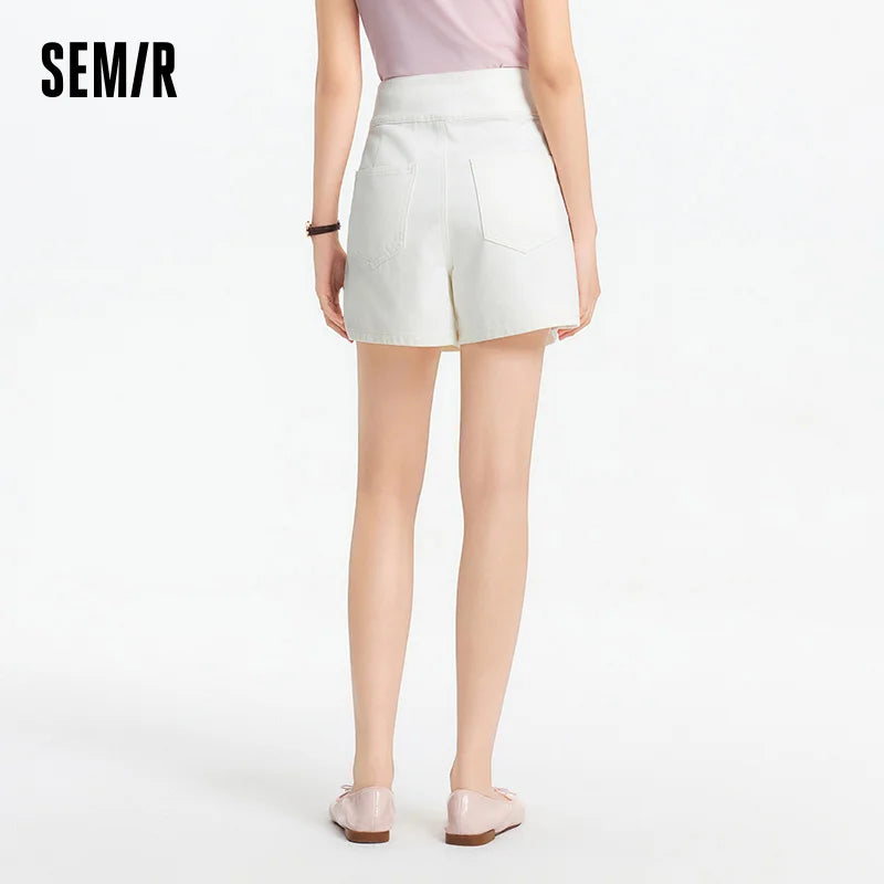 Semir High Waist Denim Shorts Women Loose Fit 2025 Summer New Cooling A Line Versatile Bottoms for Sweet Cool Look