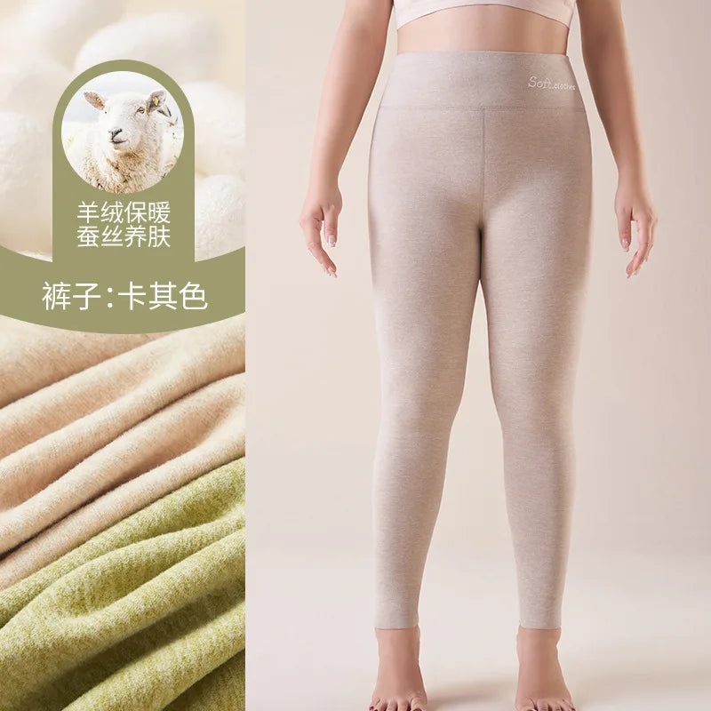 M-5XL Big Size Wool Velvet Warm Pajamas Pant New Autumn Winter Leggings Sleepwear For Sleeping Trousers Women Pantalon Pyjama