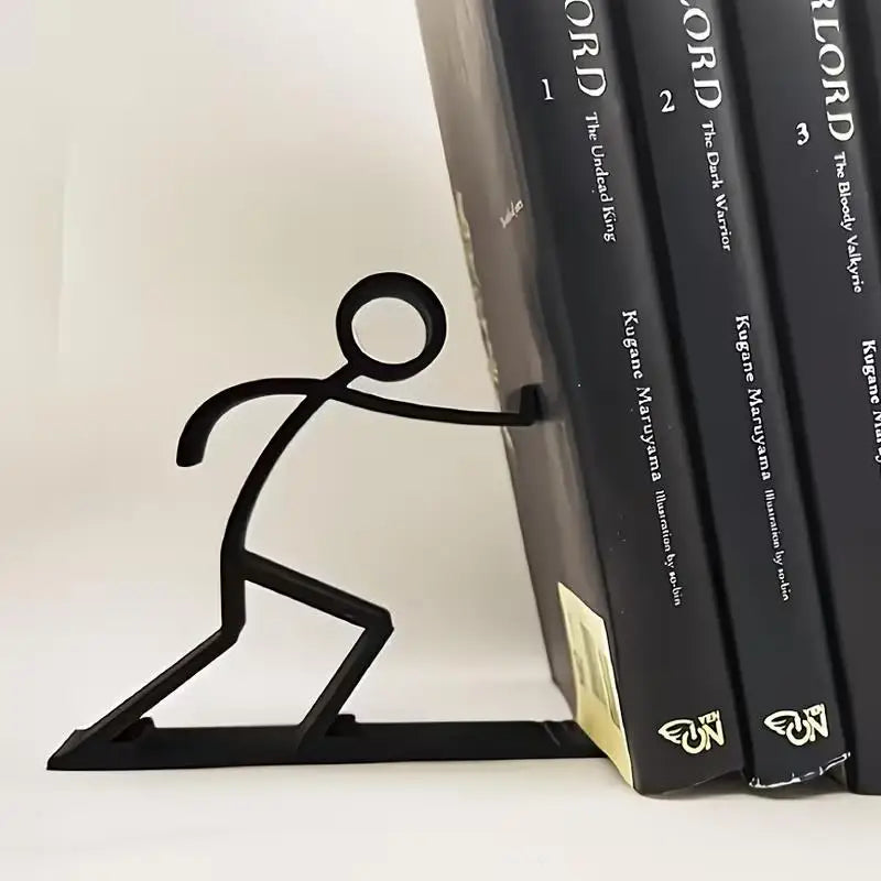 1pcs Creative Stick Figure Bookend – Minimalist Book Holder, Fun & Functional Desk Decor, Lover Gift