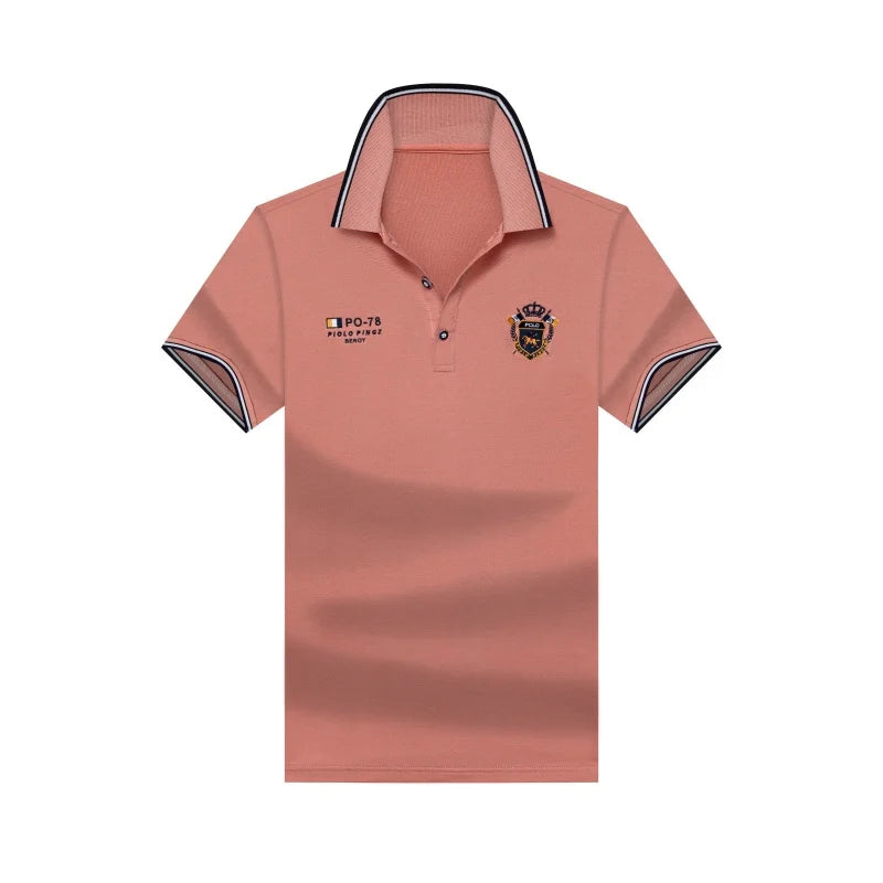 High Quality Man Short-Sleeved Polo Shirt Lapel Button Embroidery Summer Hot-Selling Polo Shirt Business Casual Men's Clothing