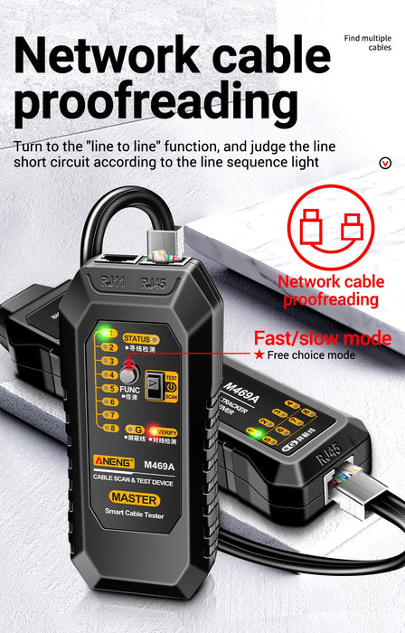 ZoeRax Network Cable Tester, RJ11 RJ45 Line Finder, Wire Tracker Multifunction with Probe, Ethernet LAN Network Cable