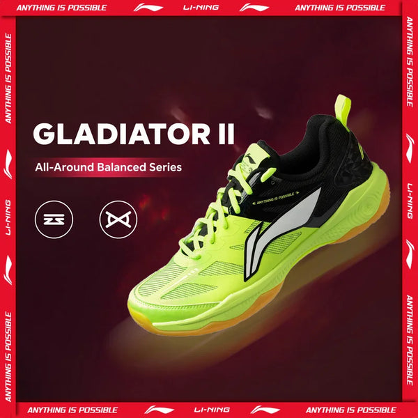 ស្បែកជើងហ្វឹកហាត់វាយសី Li-Ning Unisex GLADIATOR Ⅱ ស្បែកជើងប៉ាតា Cushion Rebound LiNing សម្រាប់បុរស និងស្ត្រី AYTV017
