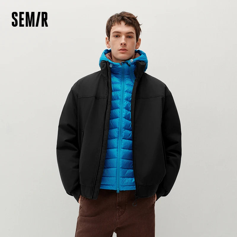 Semir Men Padded Jacket Thermal Warmth Waterproof Windproof Stain Resistant 2026 Winter Outdoor Layer Everyday Style