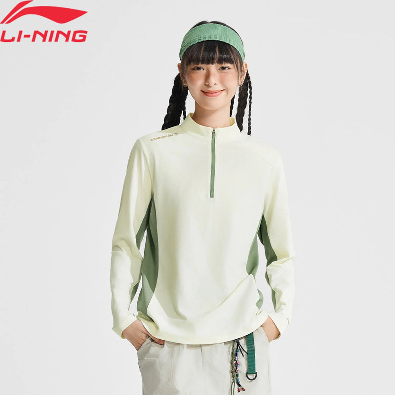 អាវយឺតក្រៅផ្ទះនារី LI-Ning ការពារកាំរស្មីយូវី LN [UPF 50+] អាវយឺតដៃវែង ធ្វើពីសរសៃ Polyester LN DRY LiNing សម្រាប់នារី ATLV208