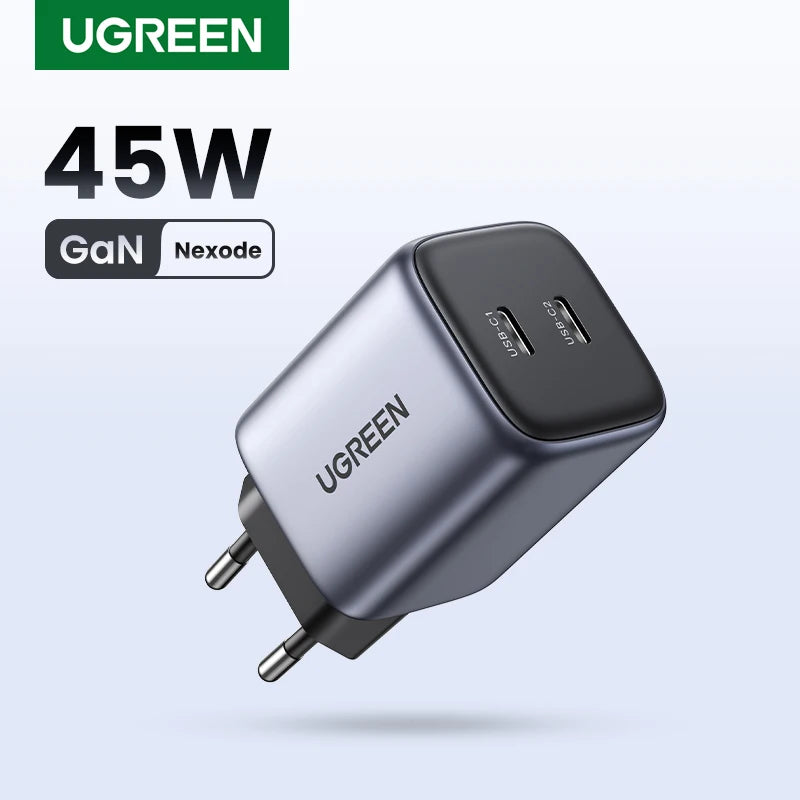 UGREEN GaN 45W USB Charger PD QC 3.0 Fast Charger Quick Charger For iPhone 17 16 15 Pro Travel Phone Charger for Samsung S24 S23