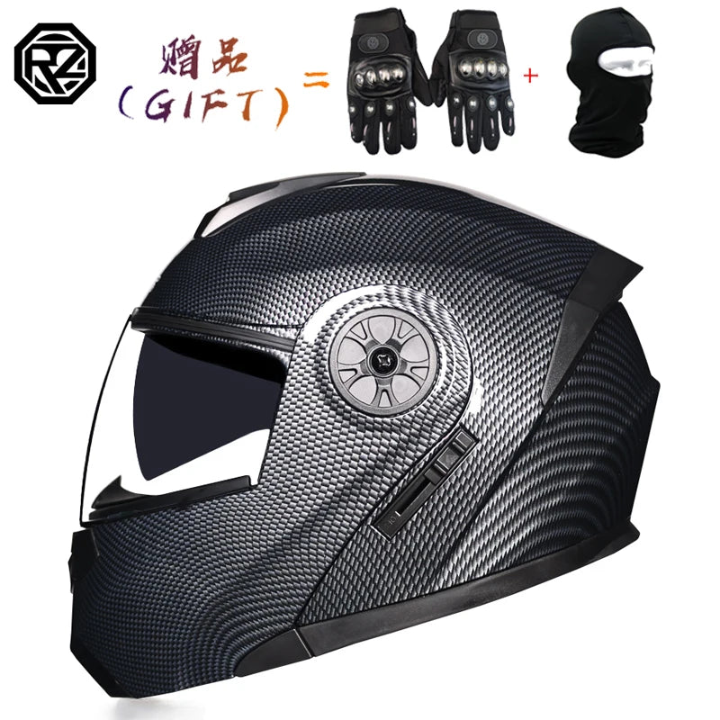 ORZ Latest DOT Approved Safety Modular Flip Motorcycle Helmet Racing Dual Lens Helmet Interior Visor