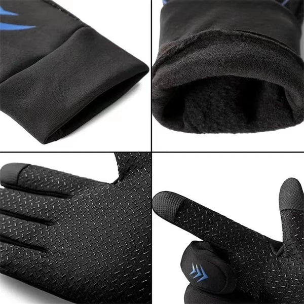 WRELS Autumn Winter Warm Cycling Gloves Waterproof Thermal Touch Screen Riding Cycling Skiing Non-slip Winter Bike Gloves Men
