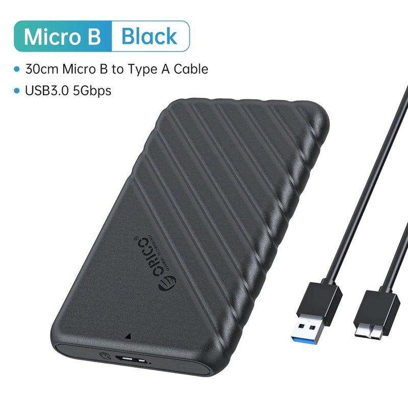 ORICO MicroB USB3.0 2.5 Inch External Hard Drive Enclosure SATA 5Gbps Support UASP for PC Laptop - HDD/SSD Case