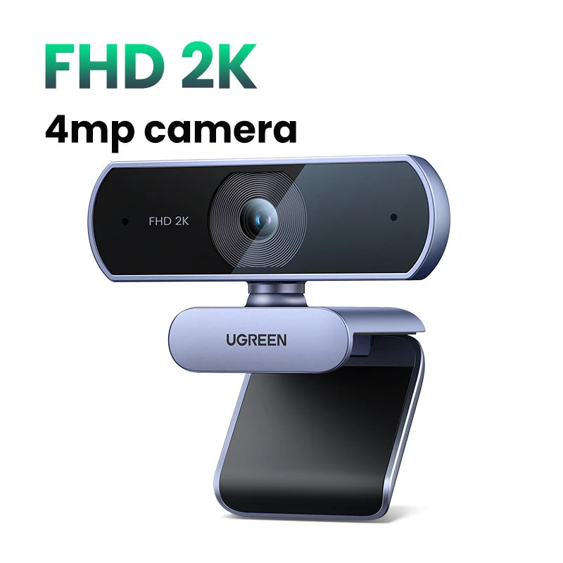 UGREEN USB Webcam 2K HD Mini Webcam Web Dual Microphones for Youtube Zoom Video Calling 30fps web cam