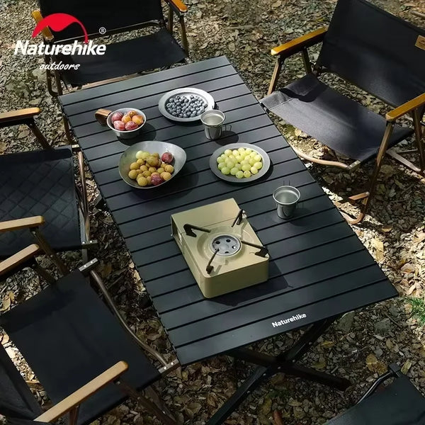 Naturehike T01 Outdoor Egg Roll Table Camping Lightweight Roll Table Carbon Steel Folding Table 75KG Load Table CNK2550JJ018