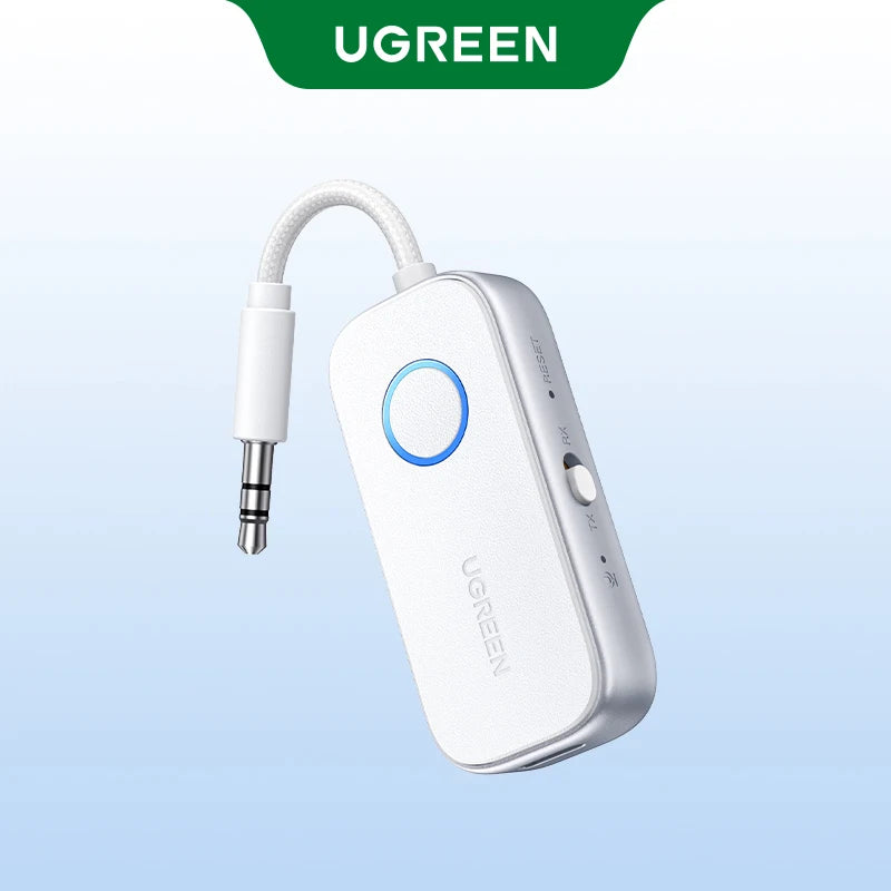 UGREEN Airplane Bluetooth 5.4 Adapter 3.5mm AUX Jack Wireless Audio Transmitter Receiver for Planes, Airline, Travel, TV