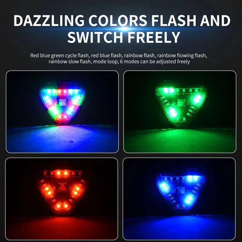 Wireless LED Warning Light Solar Strobe Lights USB Colorful Waterproof Flashing Siganl Lamp Motorcycle Car Motorbike Accessories
