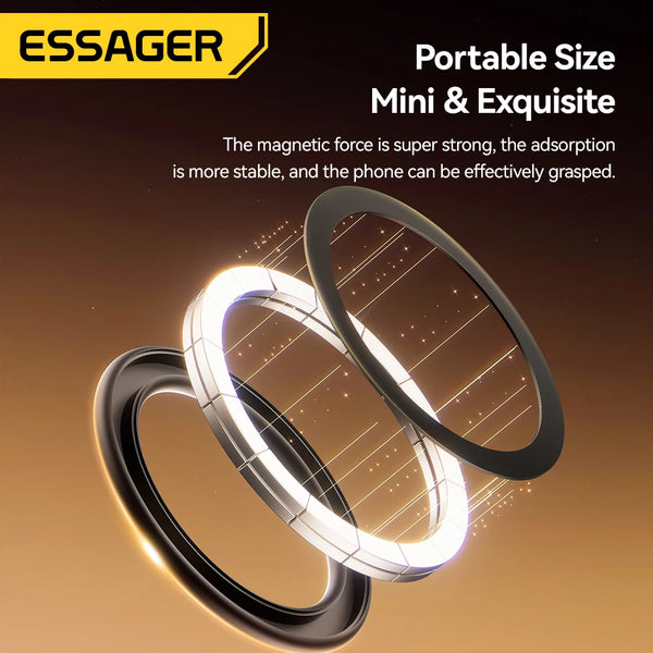 Essager Magnetic Metal Ring for Magsafe iPhone 16 15 14pro Android Phones Plate Sticker Rings For Magsafe Wireless Charger Stand