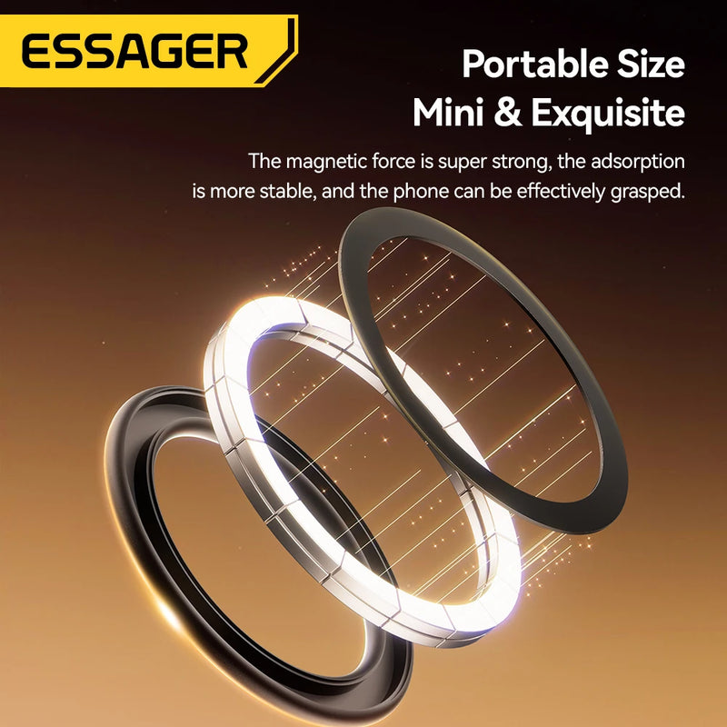 Essager Magnetic Metal Ring for Magsafe iPhone 16 15 14pro Android Phones Plate Sticker Rings For Magsafe Wireless Charger Stand