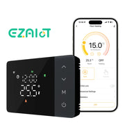 Smart Wireless Tuya Thermostat WiFi Daily Programmable Heating Cooling Temperature Controller for Gas Boiler, Battery Powered