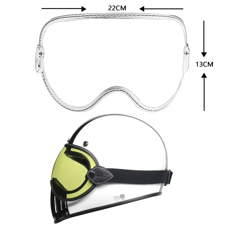 ORZ retro helmet goggles four 3/4 helmet bubble full face all season goggles motorcycle semi covered helmet lens