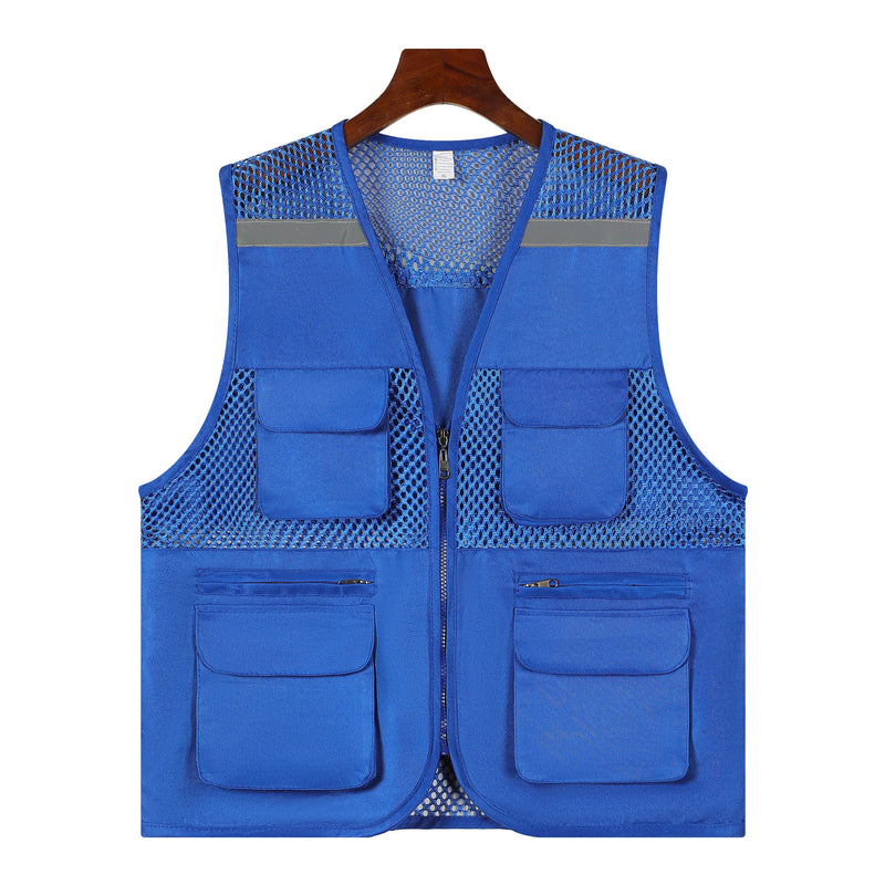 V-Neck Three-Dimensional Pocket Fishing Net Breathable Vest Multi-Pocket Fishing Work Clothes Custom Logo Group Uniforms