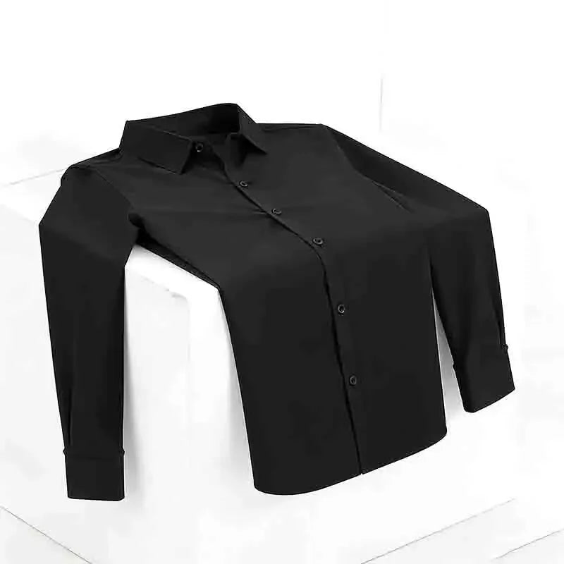 2026 New Men's Breathable Navy Blue Long Sleeve Shirt Spring & Autumn Casual Button Up Top for Daily Commute