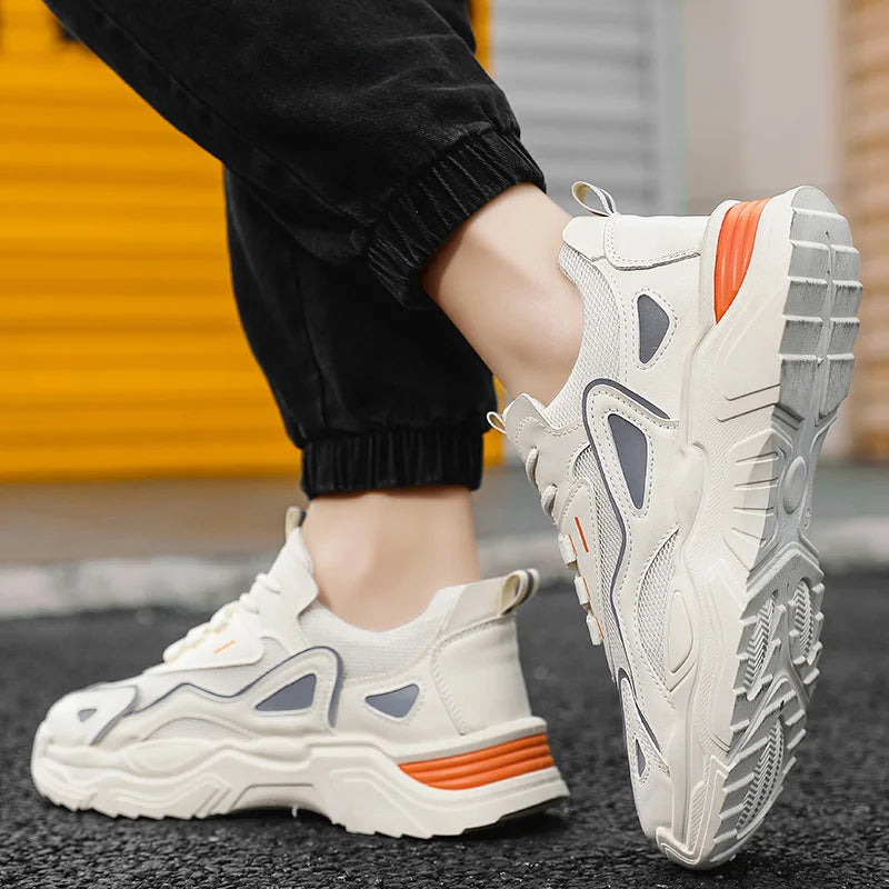 Men's breathable mesh casual sports shoes four season soft soled comfortable outdoor running shoes student shoes male sneakers