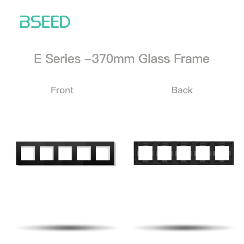 BSEED WIFI Click Light Switch Part Smart Wifi Switch Function DIY Part EU Wifi Socket Outlets Parts Glass Frame Only Black