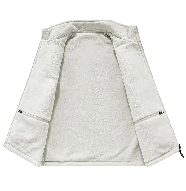 6XL Autumn and Winter double-sided wear with fleece zipper and multi-pocket outdoor workwear warm vest custom logo text