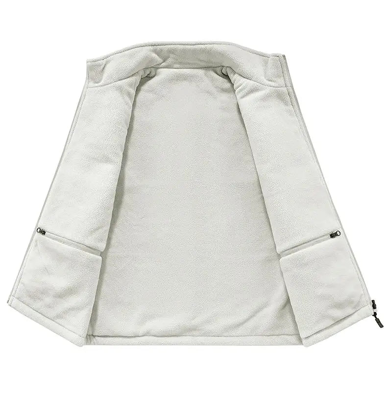 6XL Autumn and Winter double-sided wear with fleece zipper and multi-pocket outdoor workwear warm vest custom logo text