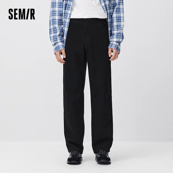 ខោខូវប៊យបុរស Semir រាងស្លីម ជើងត្រង់ រចនាតិចតួចបំផុត អាចប្រើប្រាស់បានច្រើនយ៉ាង រដូវរងាថ្មី ឆ្នាំ២០២៦ ស្លៀកប្រចាំថ្ងៃ ស្ទីលធម្មតាក្នុងទីក្រុង
