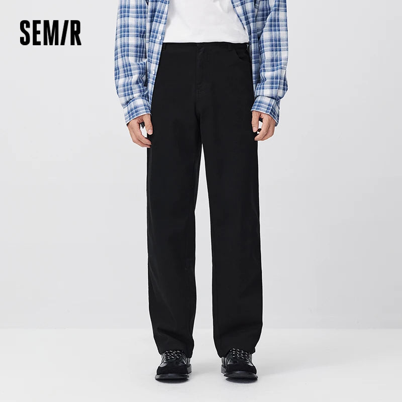 ខោខូវប៊យបុរស Semir រាងស្លីម ជើងត្រង់ រចនាតិចតួចបំផុត អាចប្រើប្រាស់បានច្រើនយ៉ាង រដូវរងាថ្មី ឆ្នាំ២០២៦ ស្លៀកប្រចាំថ្ងៃ ស្ទីលធម្មតាក្នុងទីក្រុង