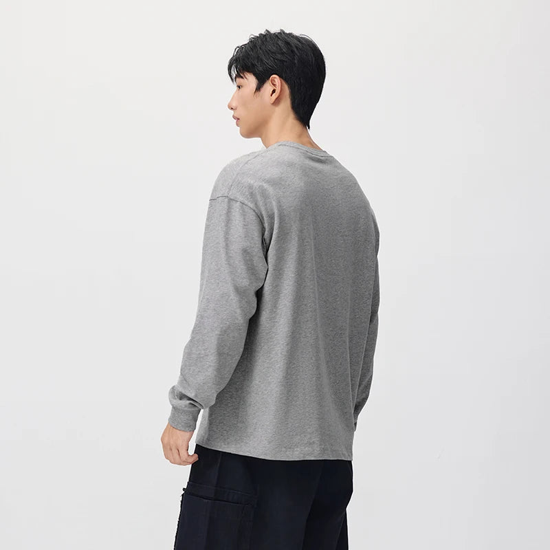 Semir Men Knit Tshirt Versatile Solid Color Crew Neck 2026 New Winter Daily Wear Urban Casual Style Cold Weather Layering