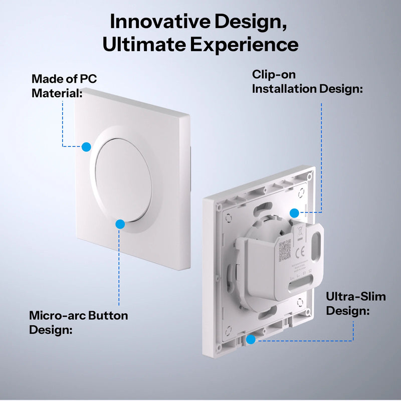 SONOFF E1GSL Wall Switch Enclosure No Neutral Wire Required Ultra-Slim PC Material Clip-on Installation Enclosure For ZBMINIL2
