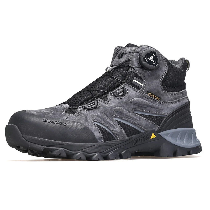 HUMTTO Leather Boots for Men Luxury Designer Hiking Shoes Outdoor Climbing Trekking Sneakers Mens Sports Waterproof Ankle Boots