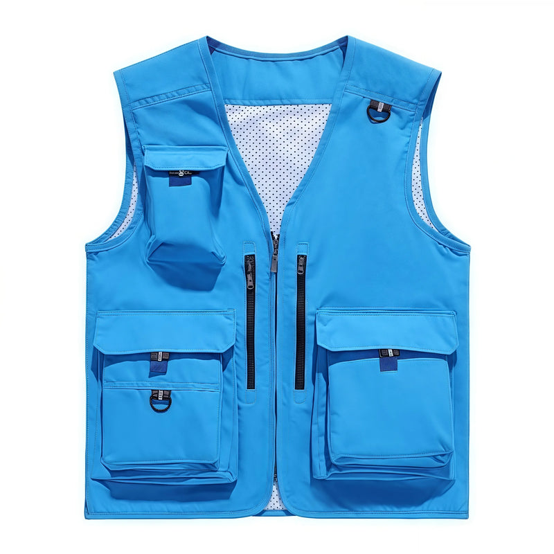 Multi-pocket high-end  Work and leisure vest 12 Fashion colors Summer outdoor fishing lightweight vest  custom logo printed
