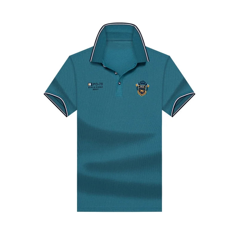 High Quality Man Short-Sleeved Polo Shirt Lapel Button Embroidery Summer Hot-Selling Polo Shirt Business Casual Men's Clothing