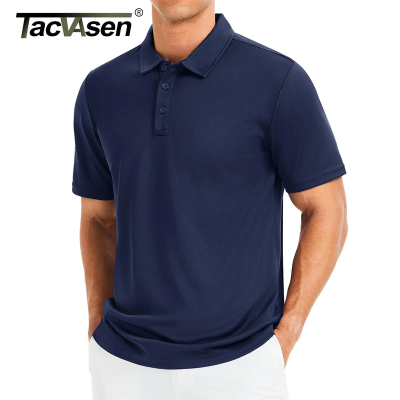 TACVASEN Men's Quick Dry Lightweight Polo Shirts Short Sleeve Golf Collared Moisture Wicking Athletic Performance Casual Polos
