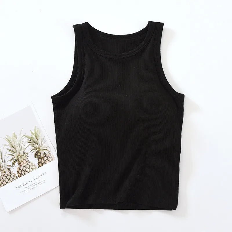 One Piece Pajamas Tops Women Modal Thread Sleepwear Vest Female Sexy Bottoming Shirt Summer Bra Padded Underwear T-shirt