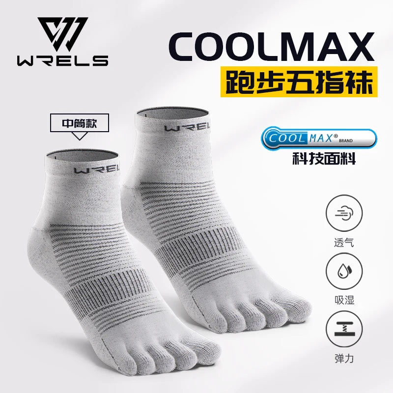 WRELS 1/3pair Toe Sock Coolmax Five Finger Running Riding Cycling Basketball Sport Moisture Wicking Sock Quick Dry Sports Socks