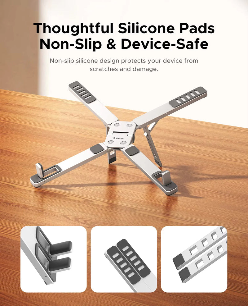 ORICO 3 in 1 Portable Laptop Aluminum Stand For Macbook Air Pro Foldable Notebook Macbook Pro Tablet Phone Stand Free Bag