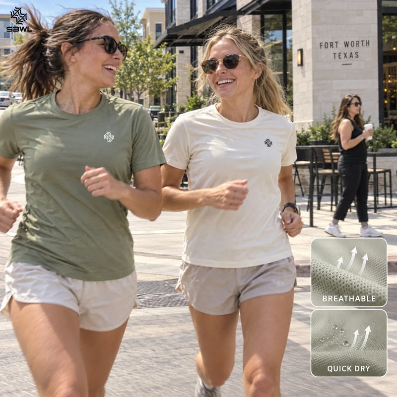 SBWL Female High quality Outdoor hiking Tees running weight loss fitness sports quick drying T-shirt Woman's Ice silk Tops