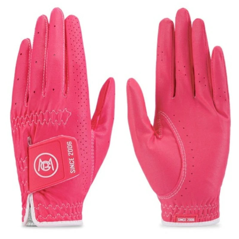 PGM Women Golf Gloves 1 Pair Ladies' Golf Club Anti Slip Soft Breathable Sunscreen Gloves for Both Hands ST040