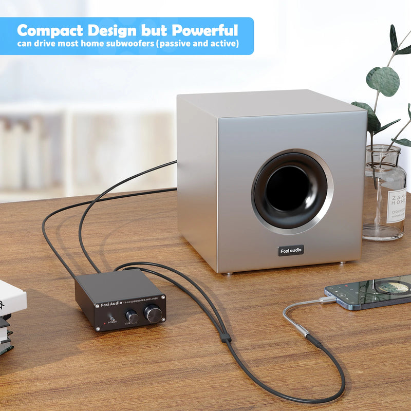 ឧបករណ៍ពង្រីកសំឡេង Subwoofer Fosi Audio TP-02 TDA7498E Mini Sub Bass Amp Digital Class D Integrated Subwoofer Amplifier 220W