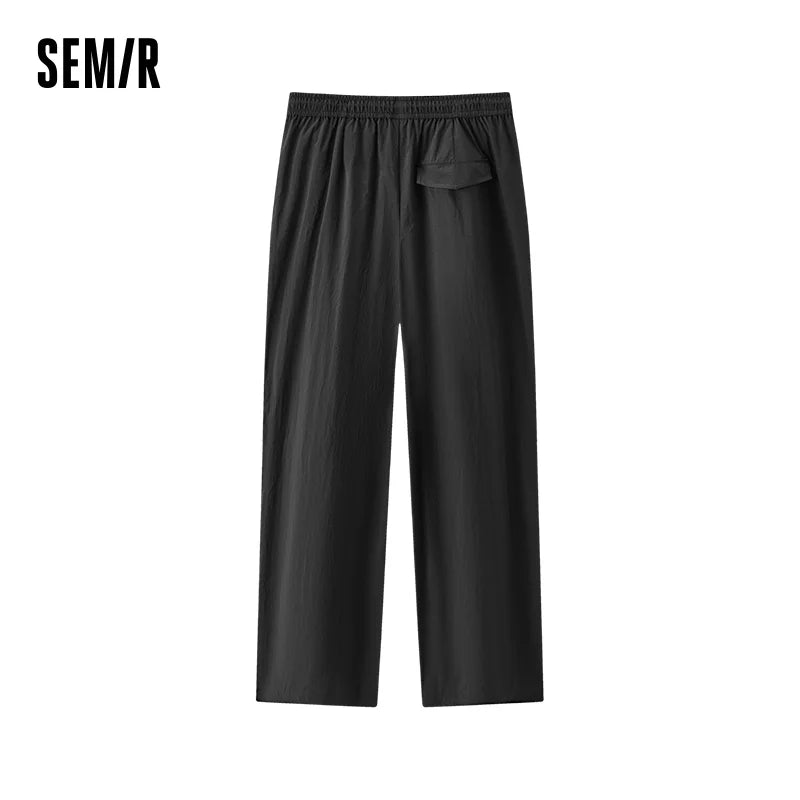 Semir Women Pants Cooling 2026 UV Protection Textured Pleated Wide Leg Drawstring Urban Casual Everyday Style Soft