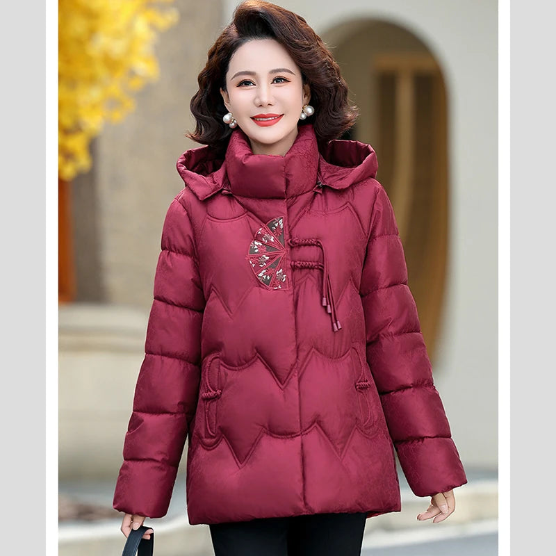 អាវក្រៅស្ត្រីថ្មី velvet padded cotton-padded សម្រាប់រដូវស្លឹកឈើជ្រុះ និងរដូវរងា អាវក្រៅប៉ាក់បែបវីនថេច ធម្មតា និងកក់ក្តៅ top