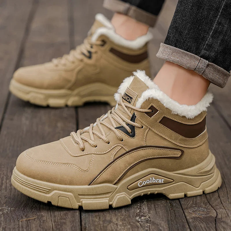 Men's plus size comfortable casual versatile outdoor cotton shoes winter warm shoes fashion youth non-slip soft-sole work shoes