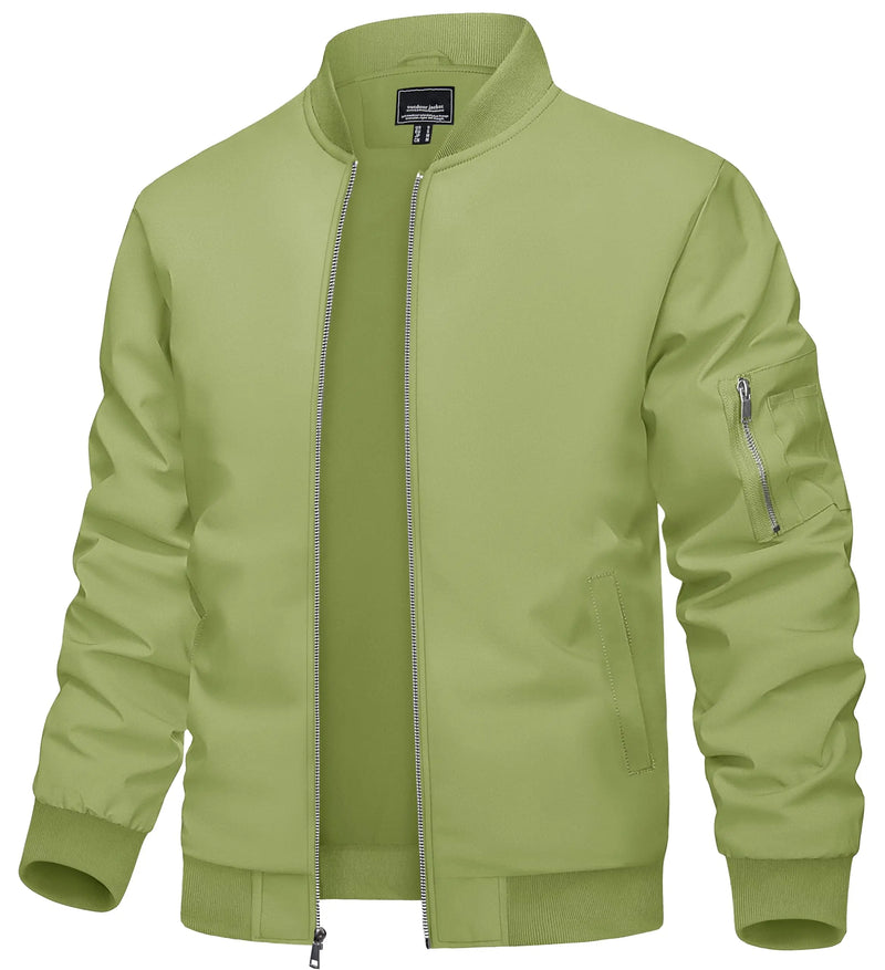 TACVASEN Men's Lightweight Windbreaker Bike Jacket Spring Autumn Casual Zip Up Coat With Pockets Fashion Streetwear Outerwear