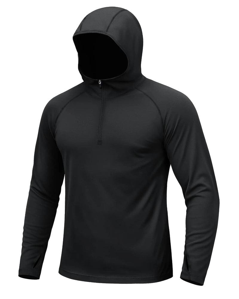 TACVASEN Mens 1/4 Zip UPF 50+ Shirts Sun Protection Running Surfing Athletic Shirt Lightweight Rash Guard Long Sleeve Hoodie