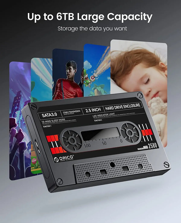 ORICO 2.5'' HDD Enclosure SATA to USB3.0 External Hard Drive Case 5Gbps / 6Gbps Type-C HDD Case With DIY Sticker