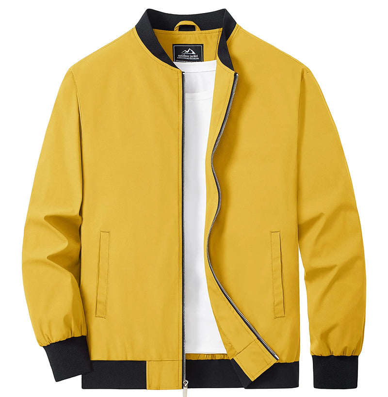 TACVASEN Men's Lightweight Waterproof Daily Casual Jacket Mild Winter And Autumn Windproof Soft Outdoor Jacket With Pockets
